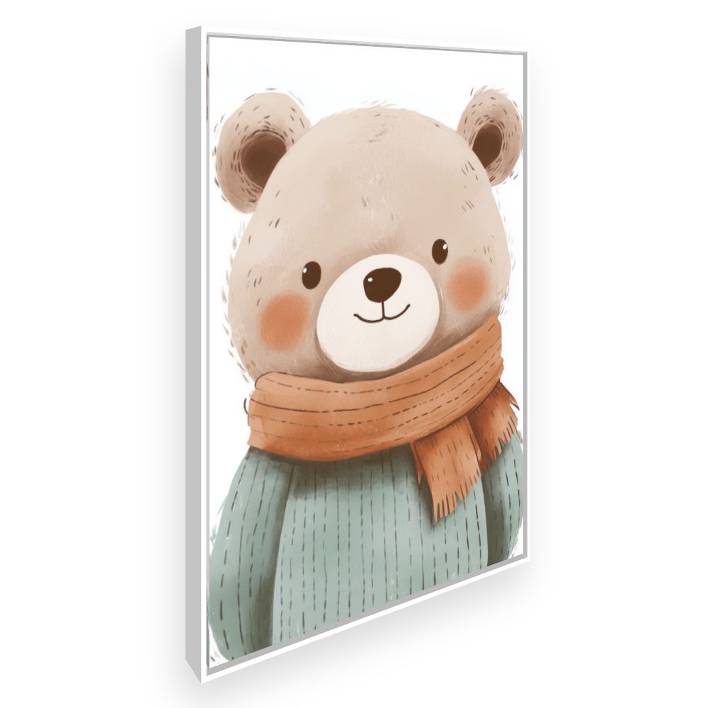 Tableau imprimé pour enfants 'Ours chaleureux'