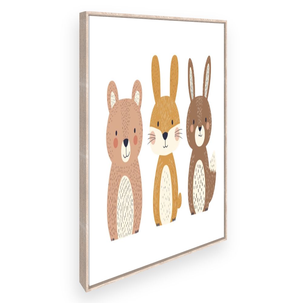 Tableau imprimé pour enfants 'Animaux mignons'