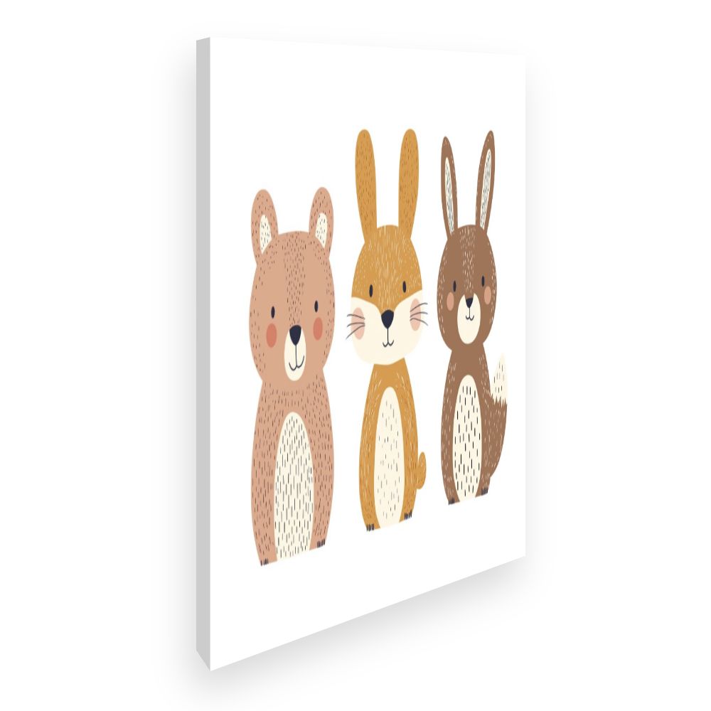 Tableau imprimé pour enfants 'Animaux mignons'