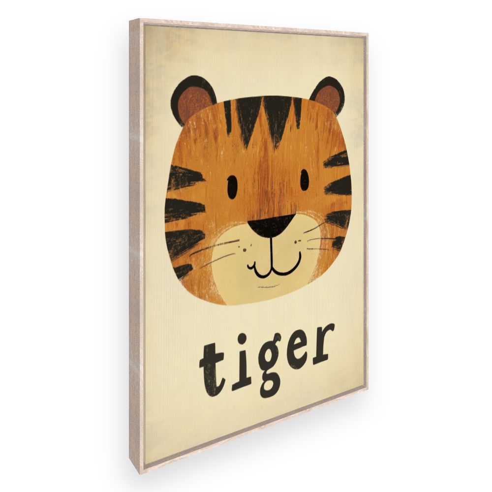 Tableau imprimé pour enfants 'Tigre souriant'