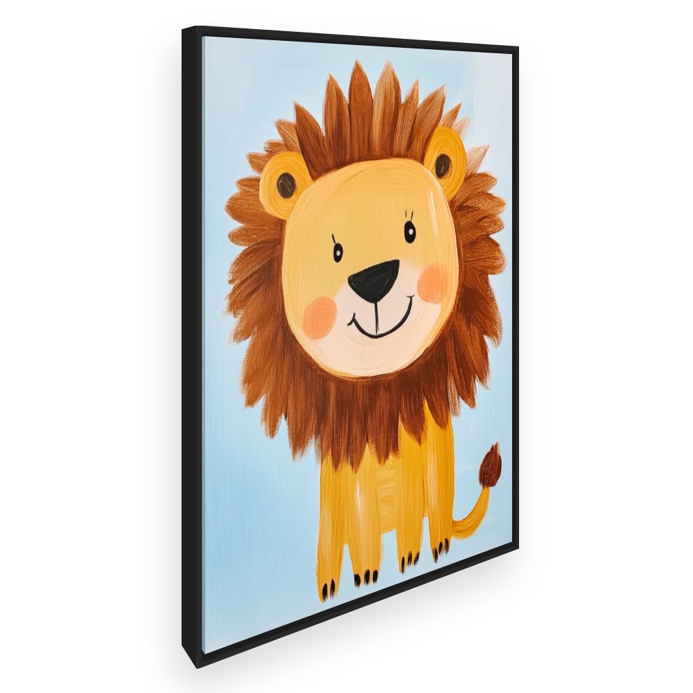 Tableau imprimé pour enfants 'Lion joyeux'