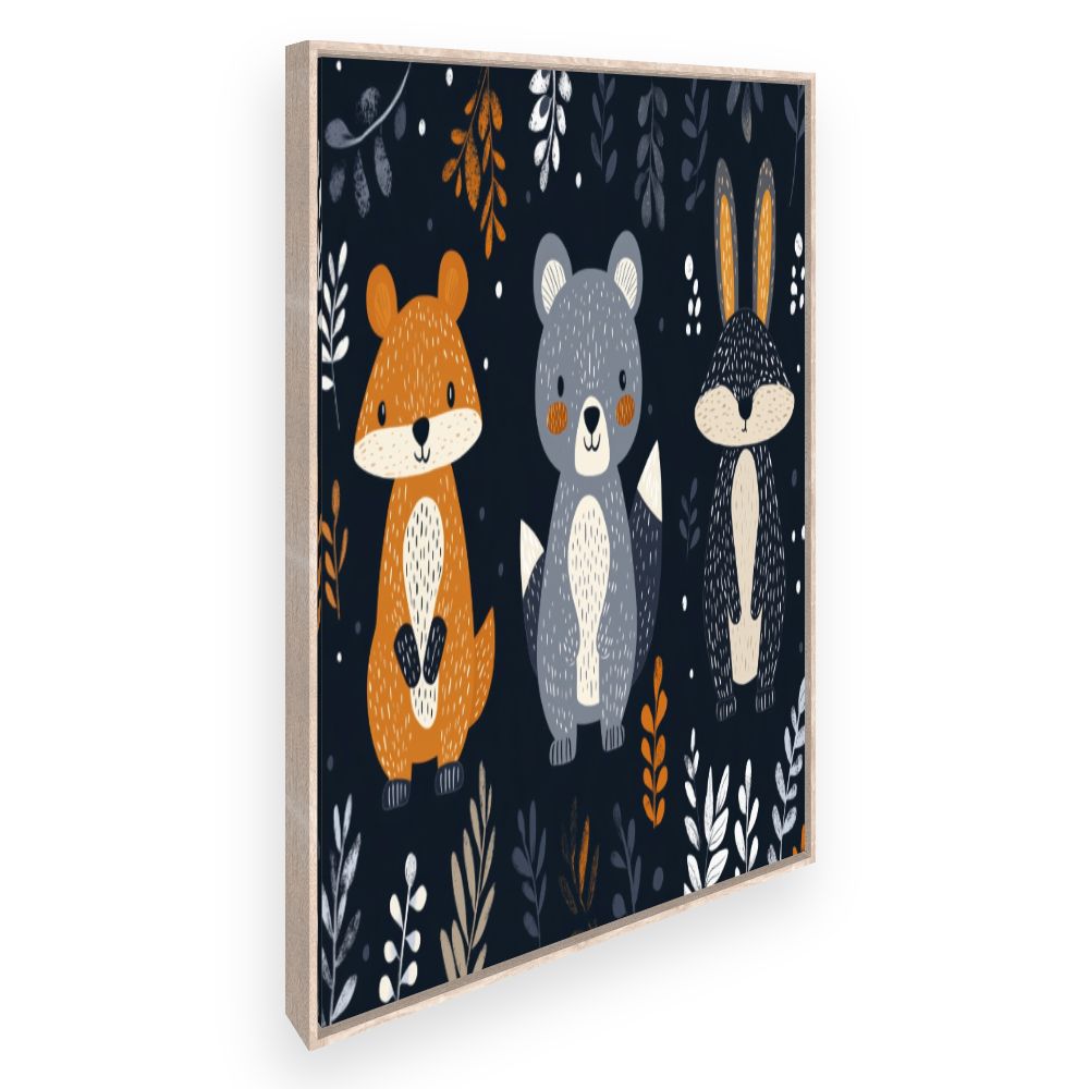 Tableau imprimé pour enfants 'Animaux adorables'