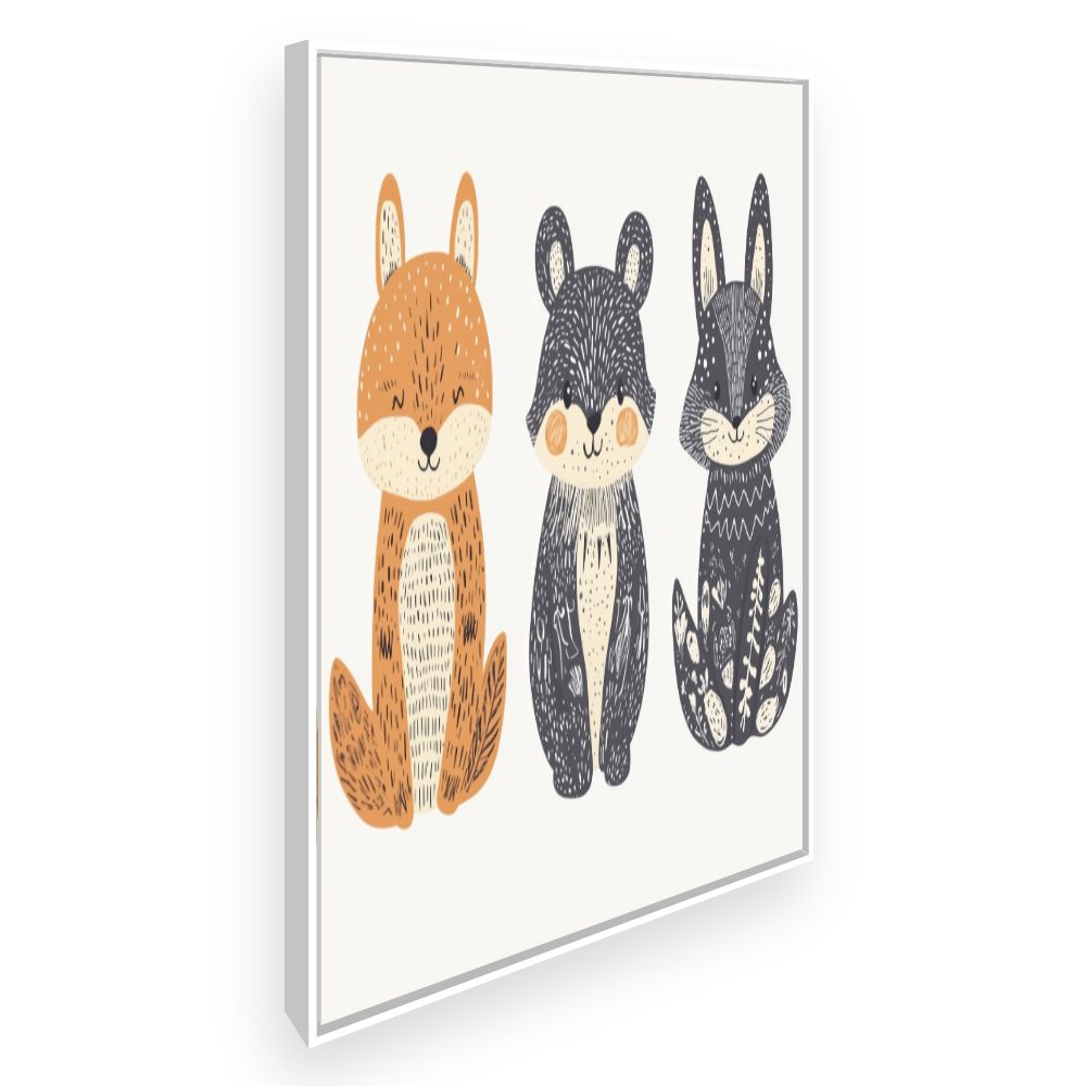 Tableau imprimé pour enfants 'Animaux mignons'