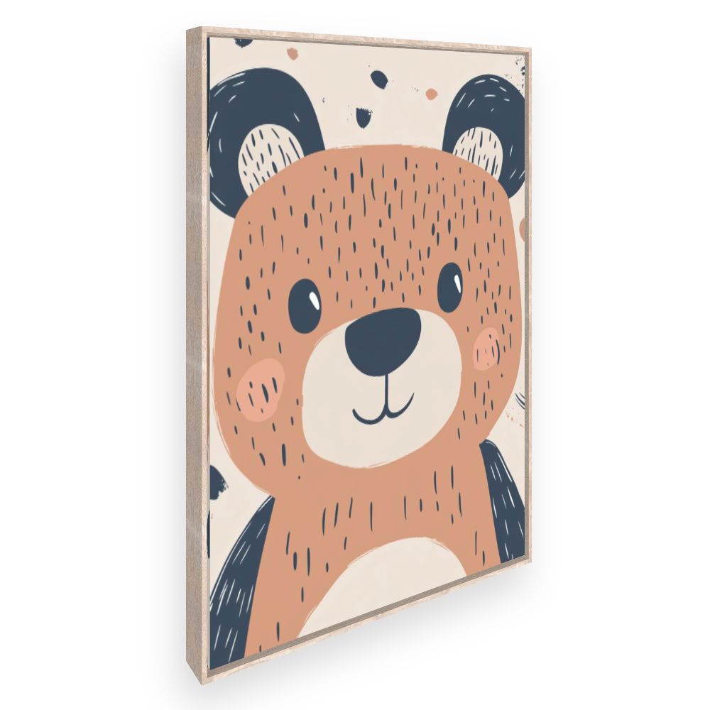 Tableau imprimé pour enfants 'Ours joyeux'