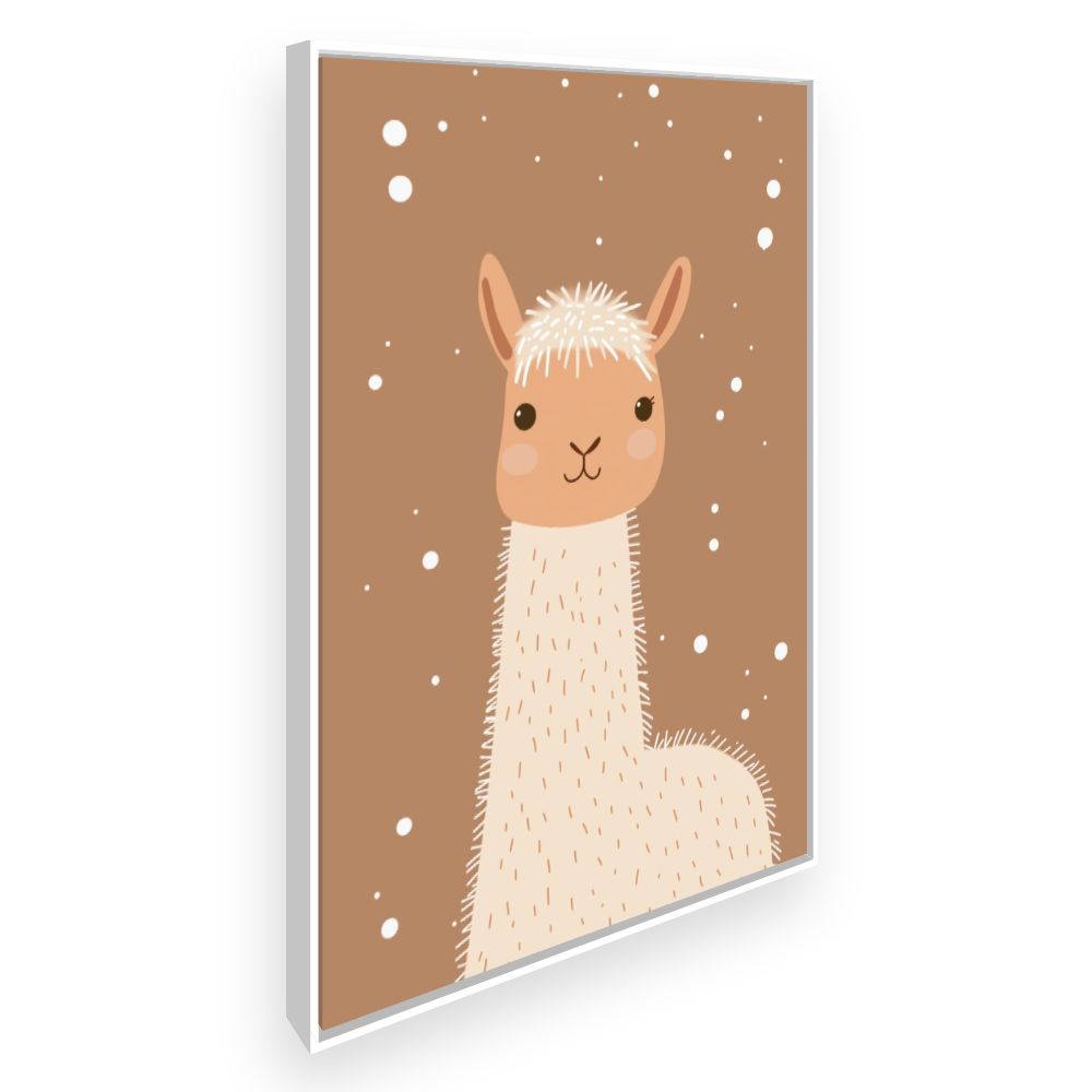 Tableau imprimé pour enfants 'Lama adorable minimaliste'