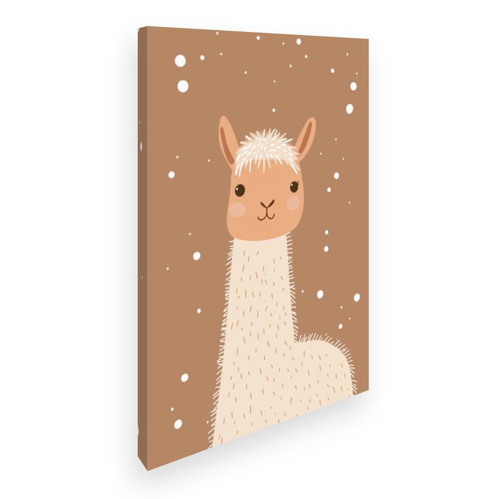 Tableau imprimé pour enfants 'Lama adorable minimaliste'