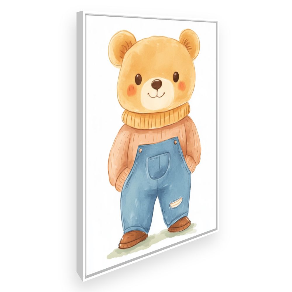 Tableau imprimé pour enfants 'Ourson adorable'