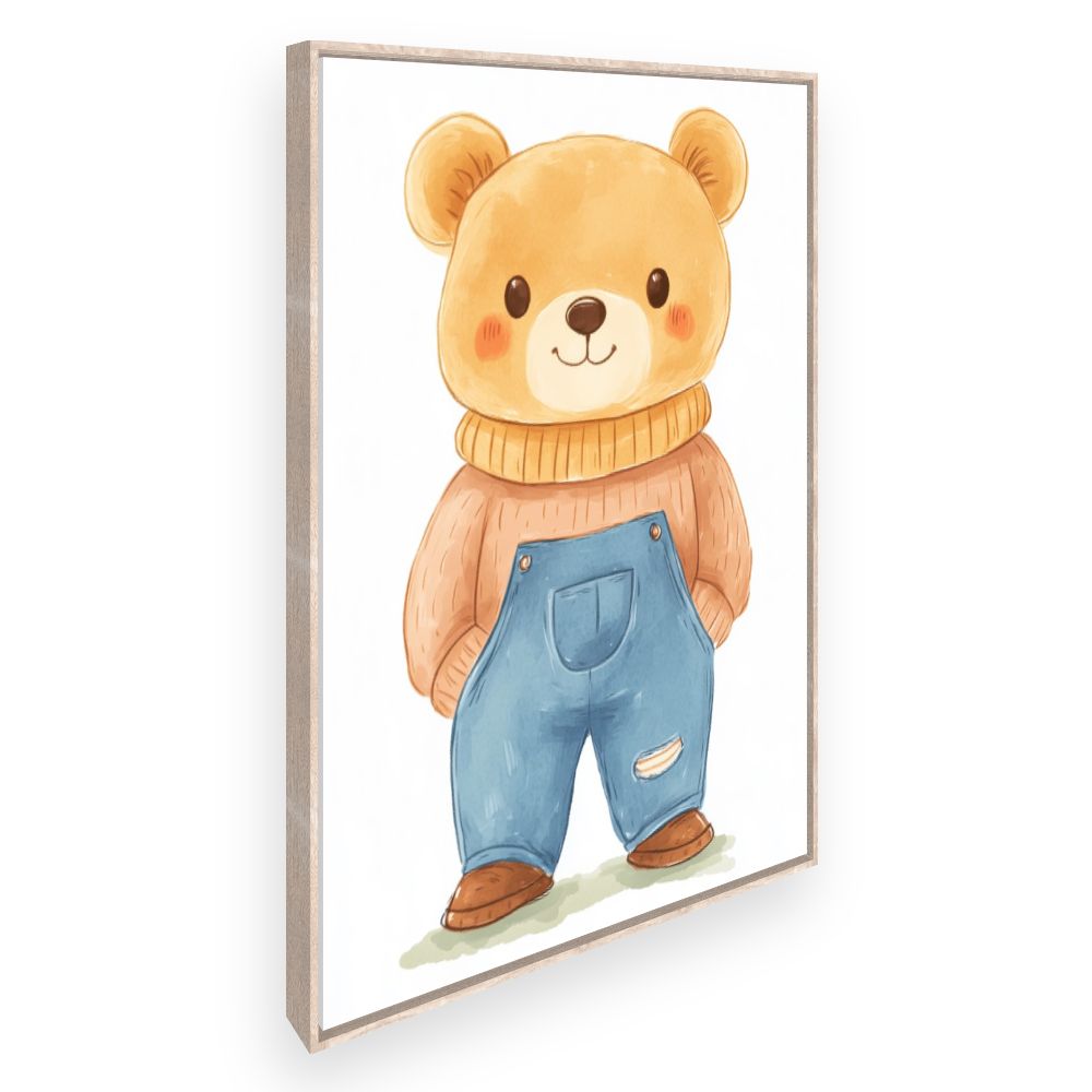 Tableau imprimé pour enfants 'Ourson adorable'