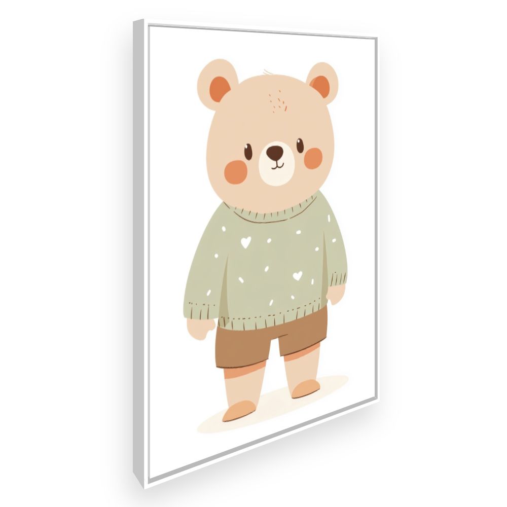 Tableau imprimé pour enfants 'Ours mignon doux'