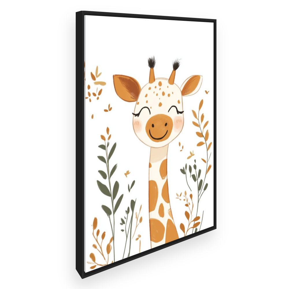 Tableau imprimé pour enfants 'Giraffe joyeuse'