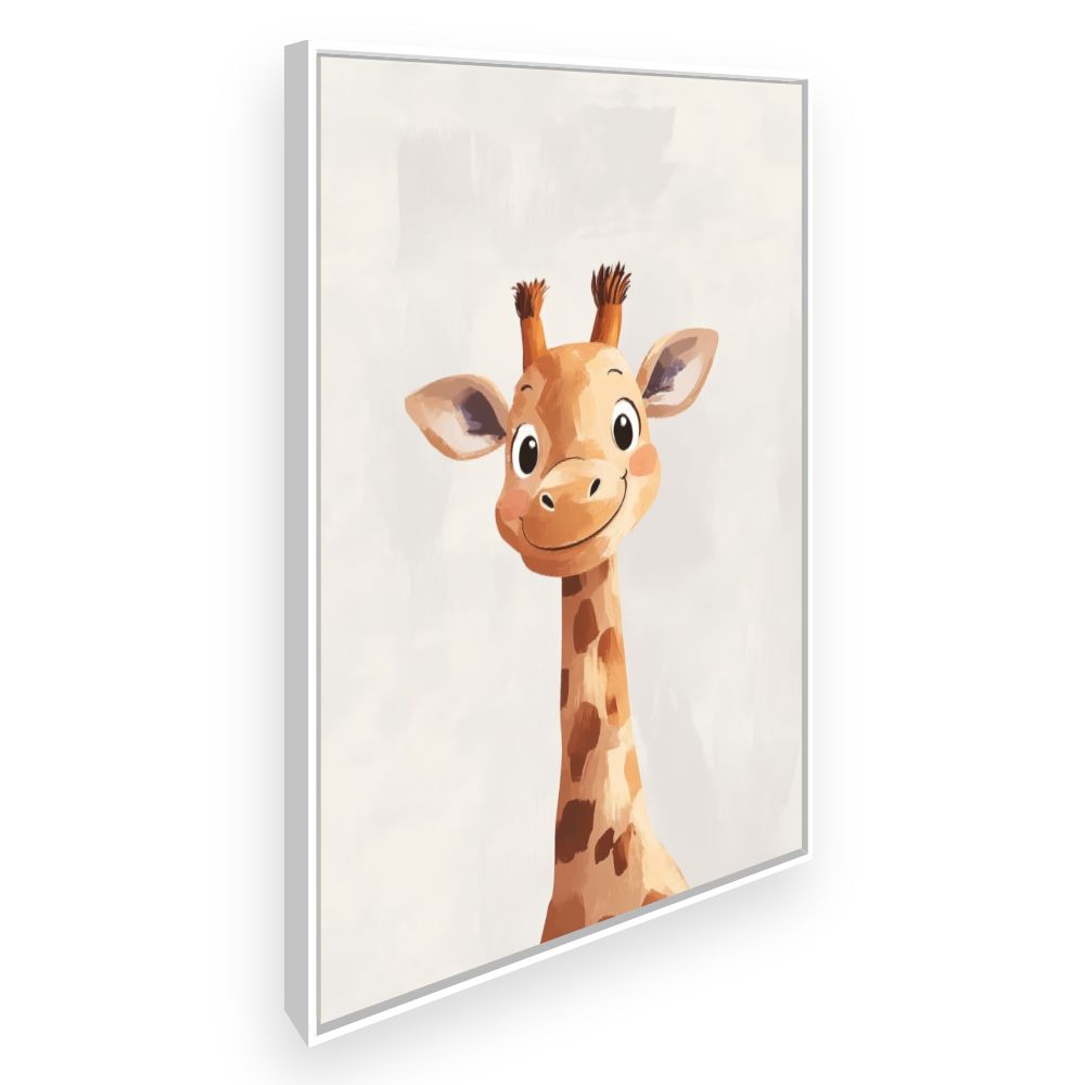 Tableau imprimé pour enfants 'Girafe souriante'