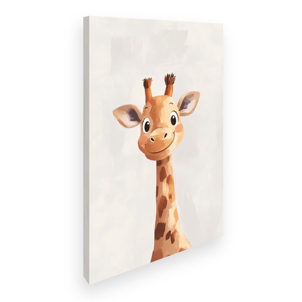 Tableau imprimé pour enfants 'Girafe souriante'