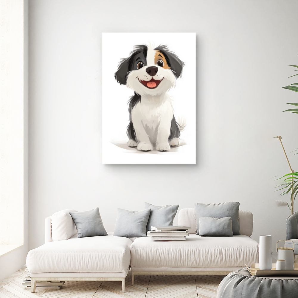 Tableau 'Chien joyeux'