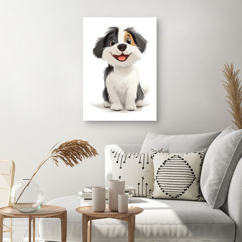 Tableau 'Chien joyeux'