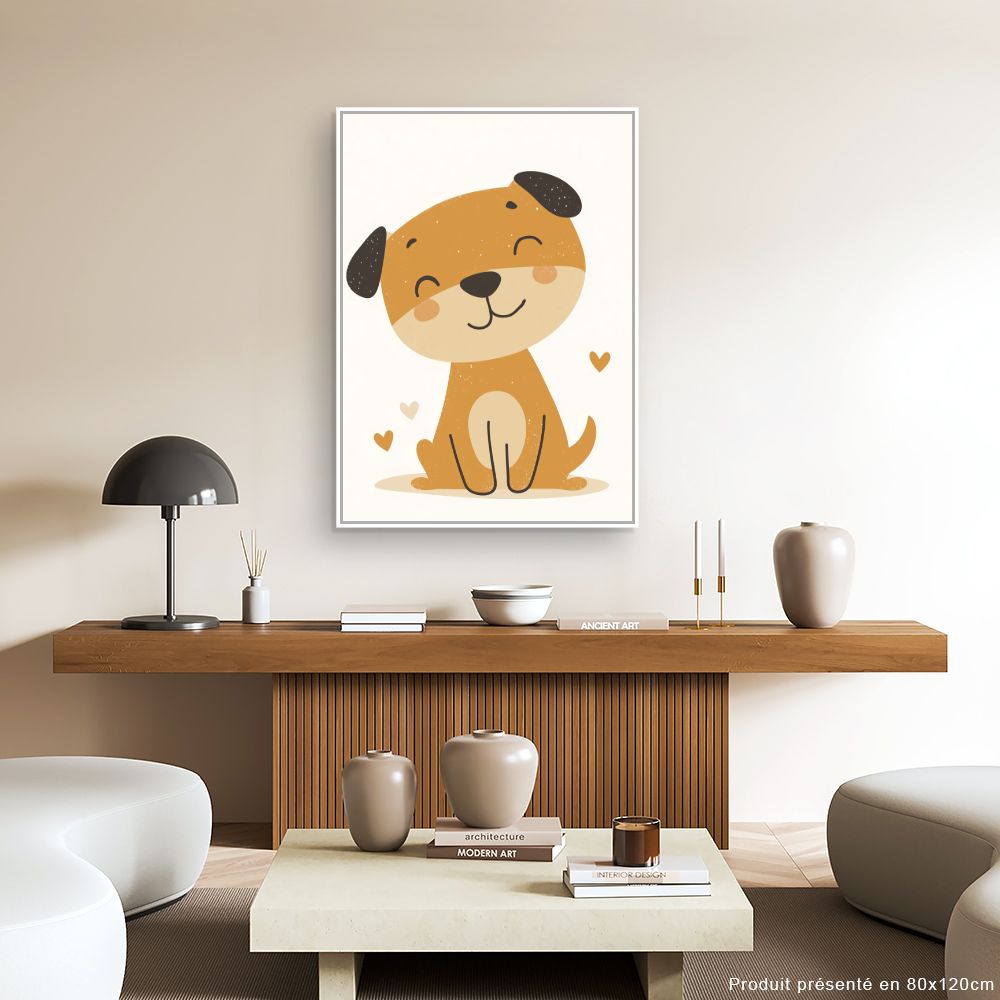 Tableau imprimé pour enfants 'Chiot adorable'