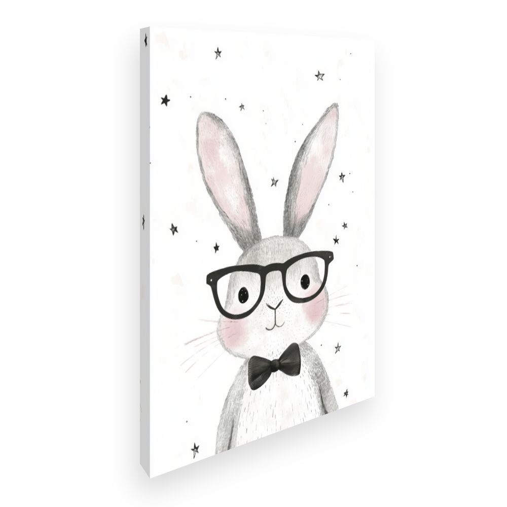 Tableau imprimé pour enfants 'Lapin élégant'
