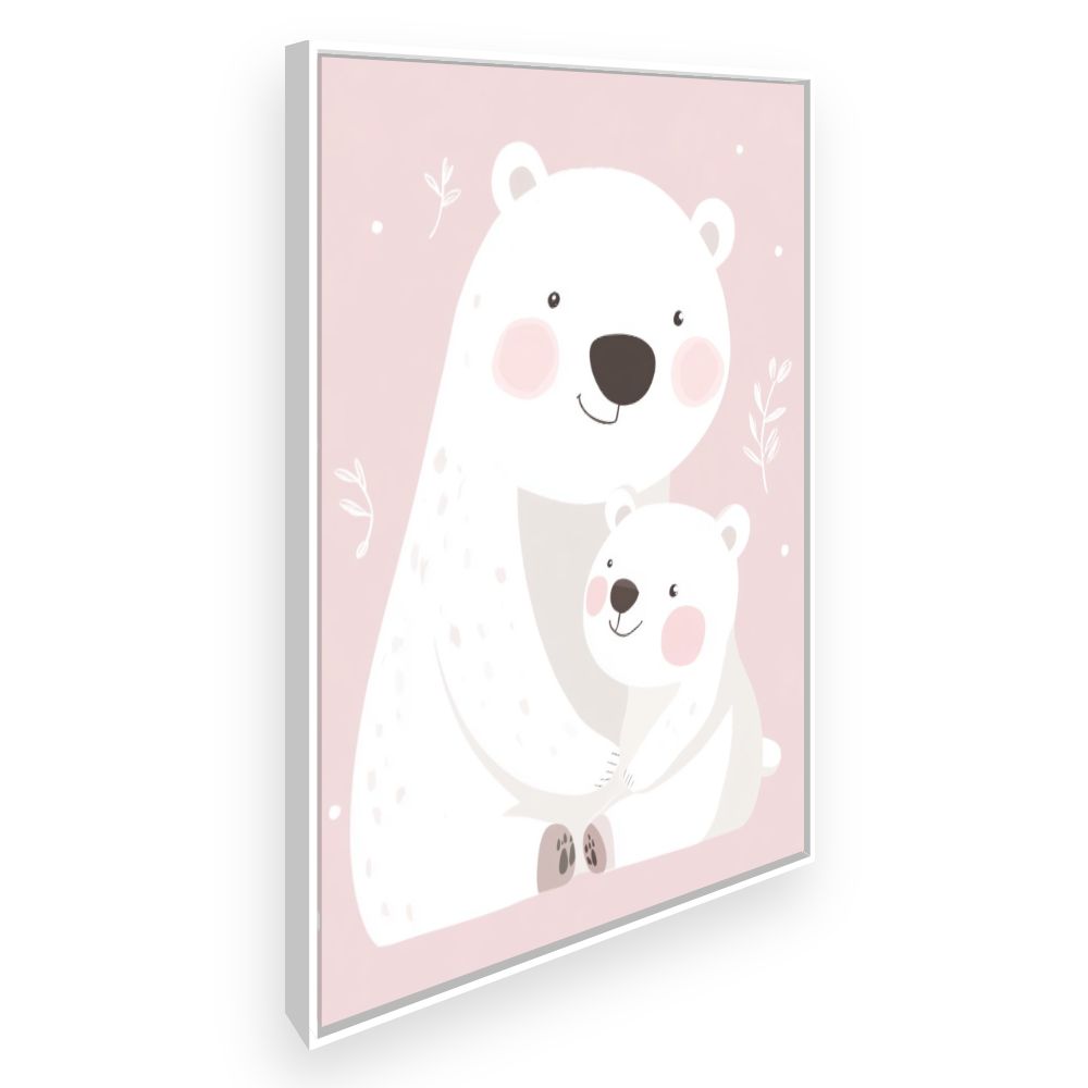 Tableau imprimé pour enfants 'Adorables ours polaires'