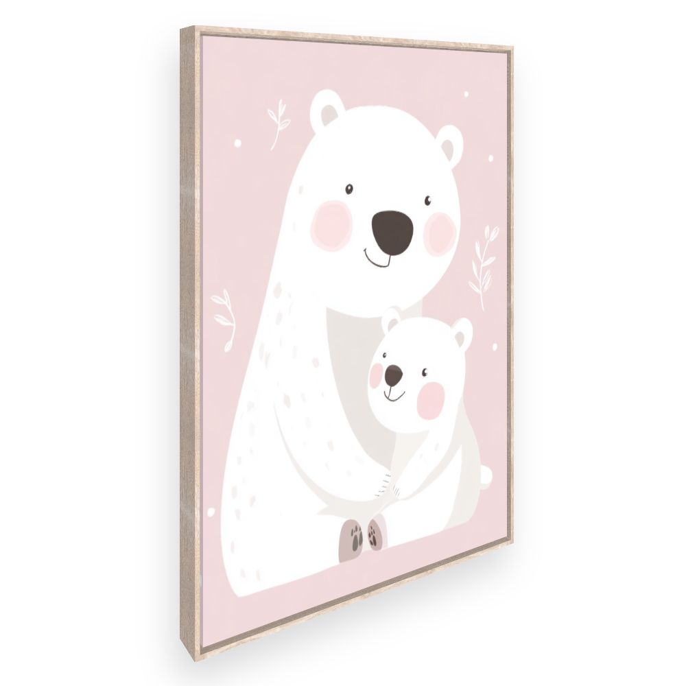 Tableau imprimé pour enfants 'Adorables ours polaires'