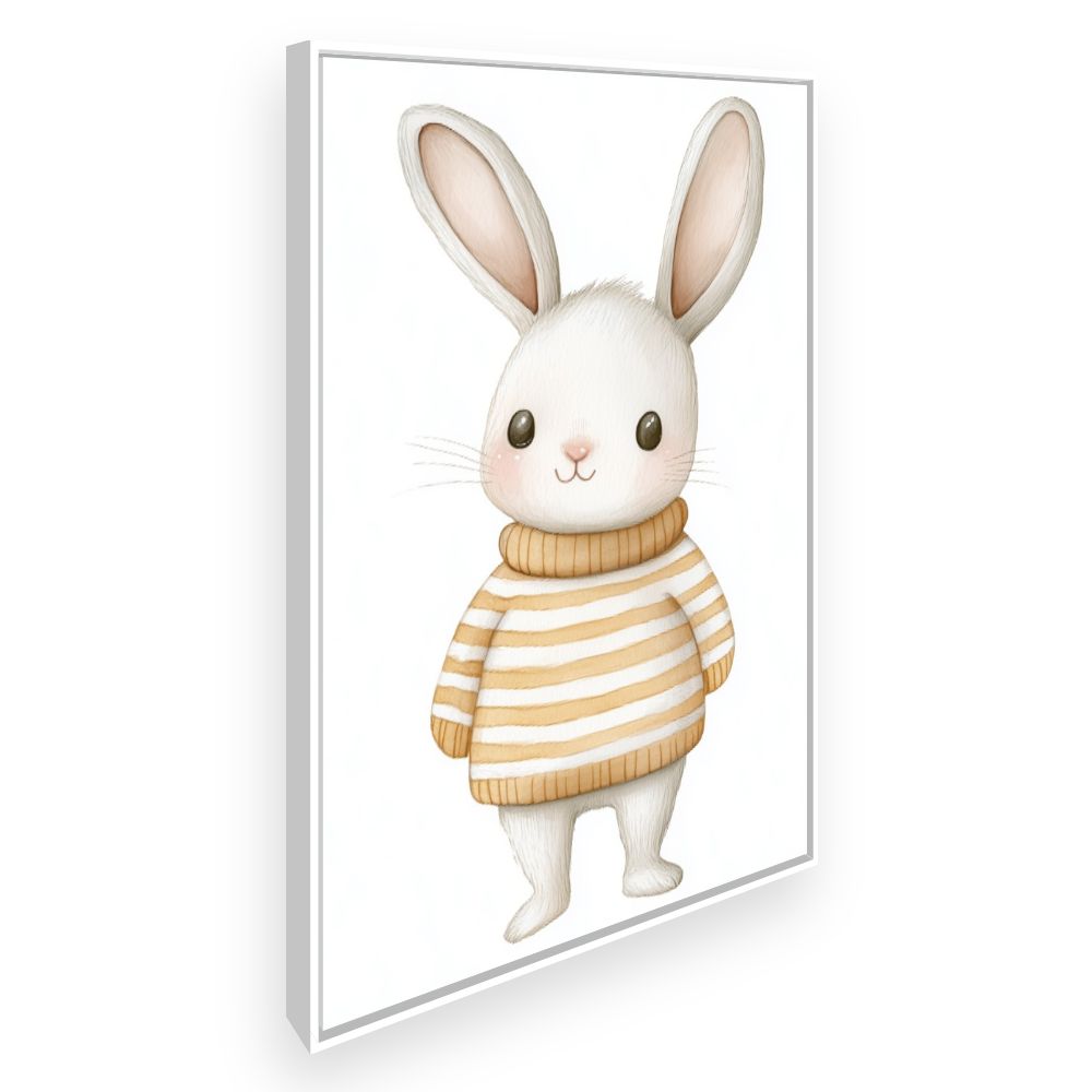 Tableau imprimé pour enfants 'Lapin mignon pull'