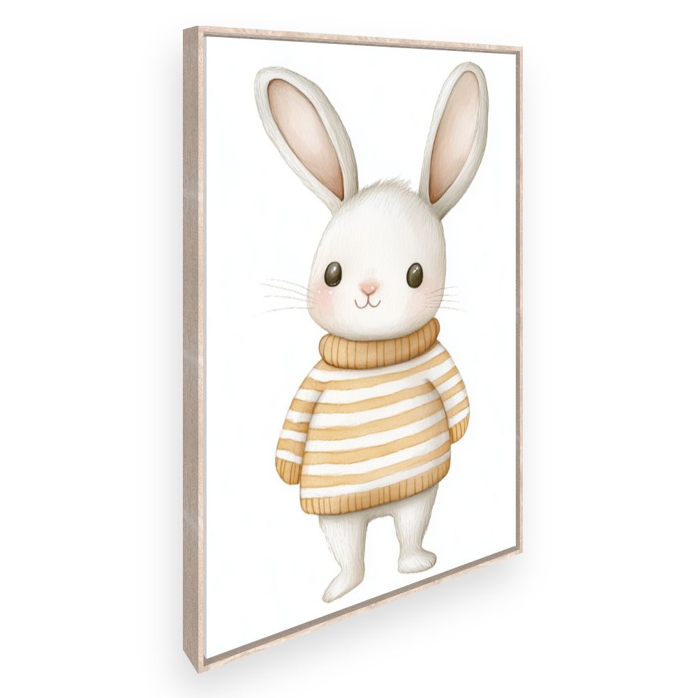 Tableau imprimé pour enfants 'Lapin mignon pull'
