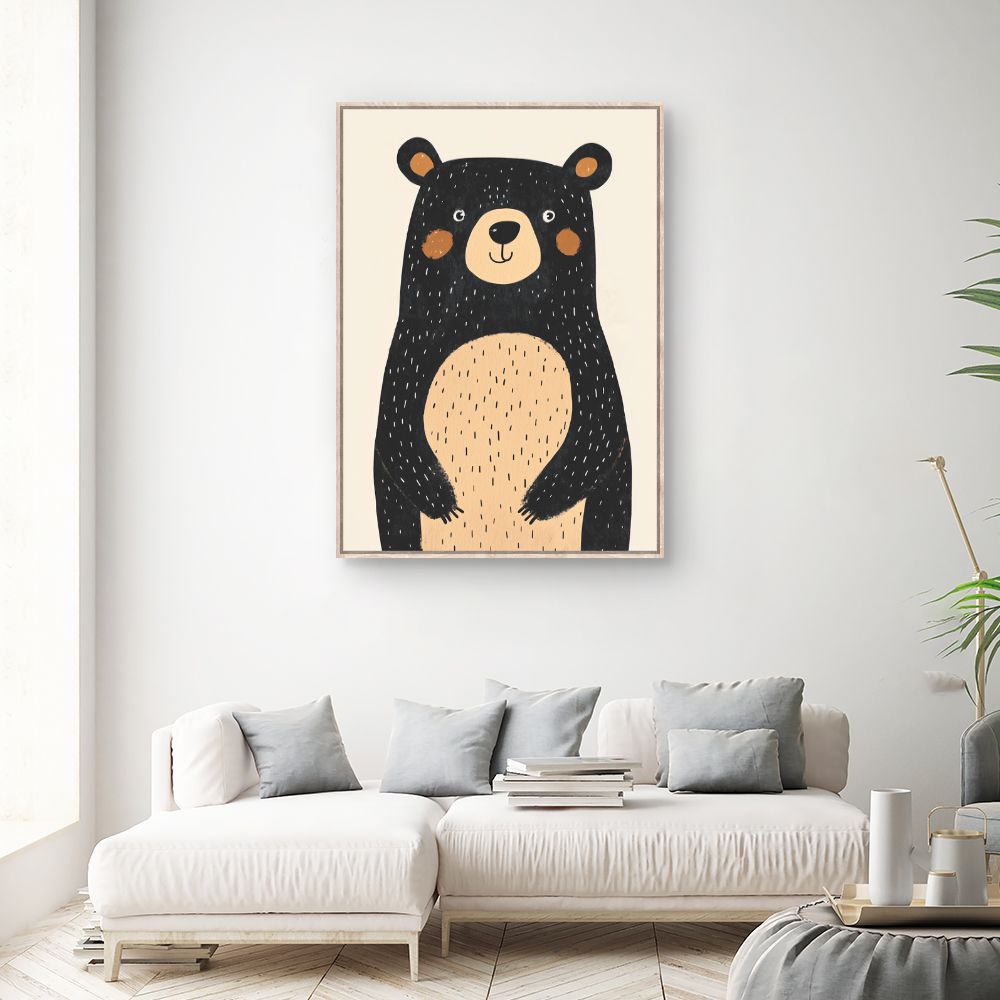 Tableau imprimé pour enfants 'Ours adorable'