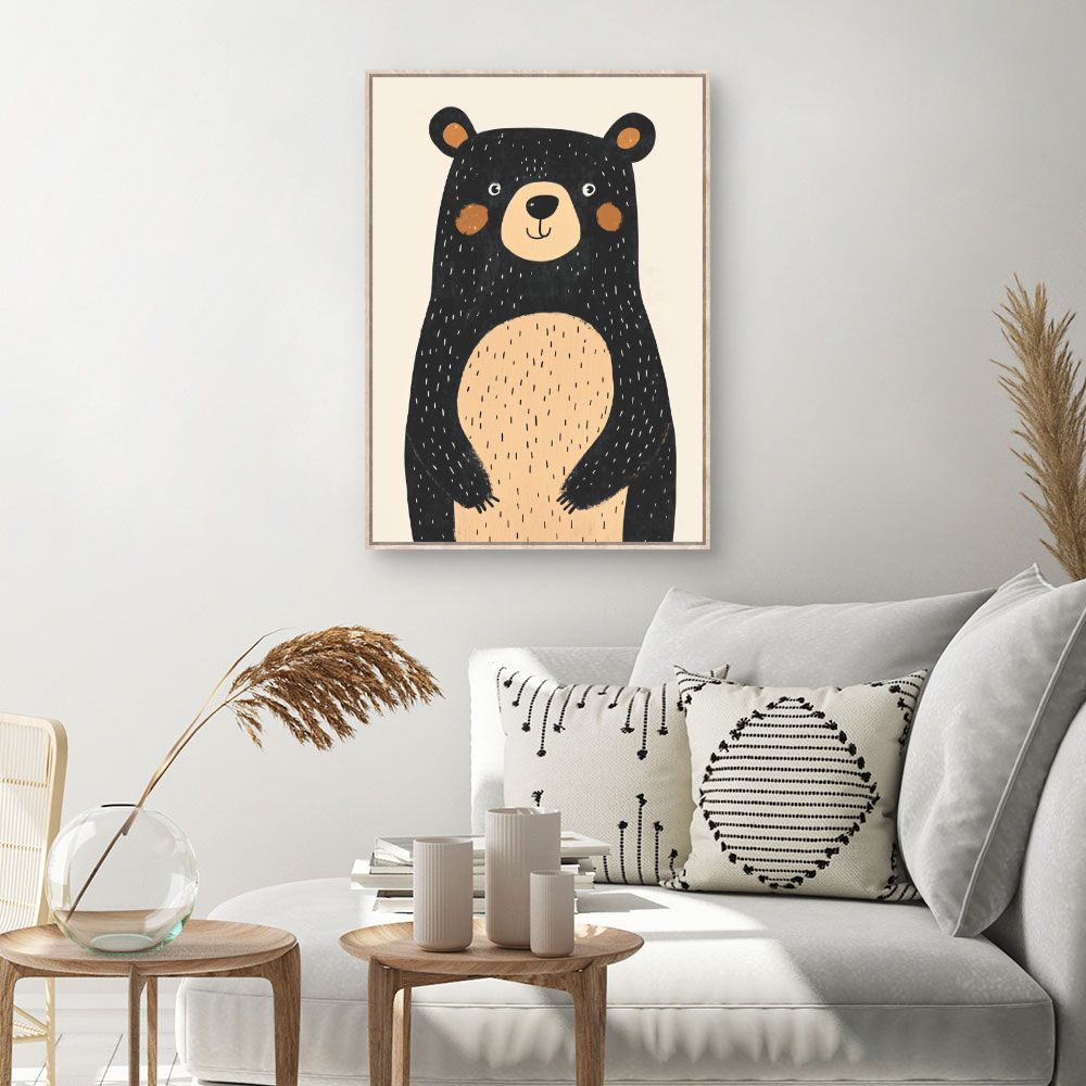 Tableau imprimé pour enfants 'Ours adorable'