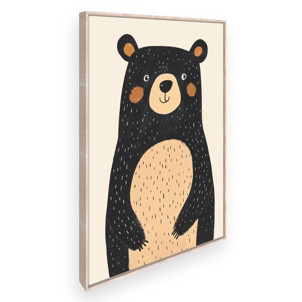 Tableau imprimé pour enfants 'Ours adorable'