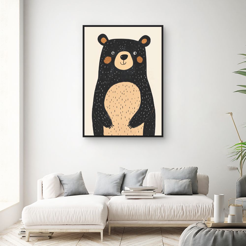 Tableau imprimé pour enfants 'Ours adorable'