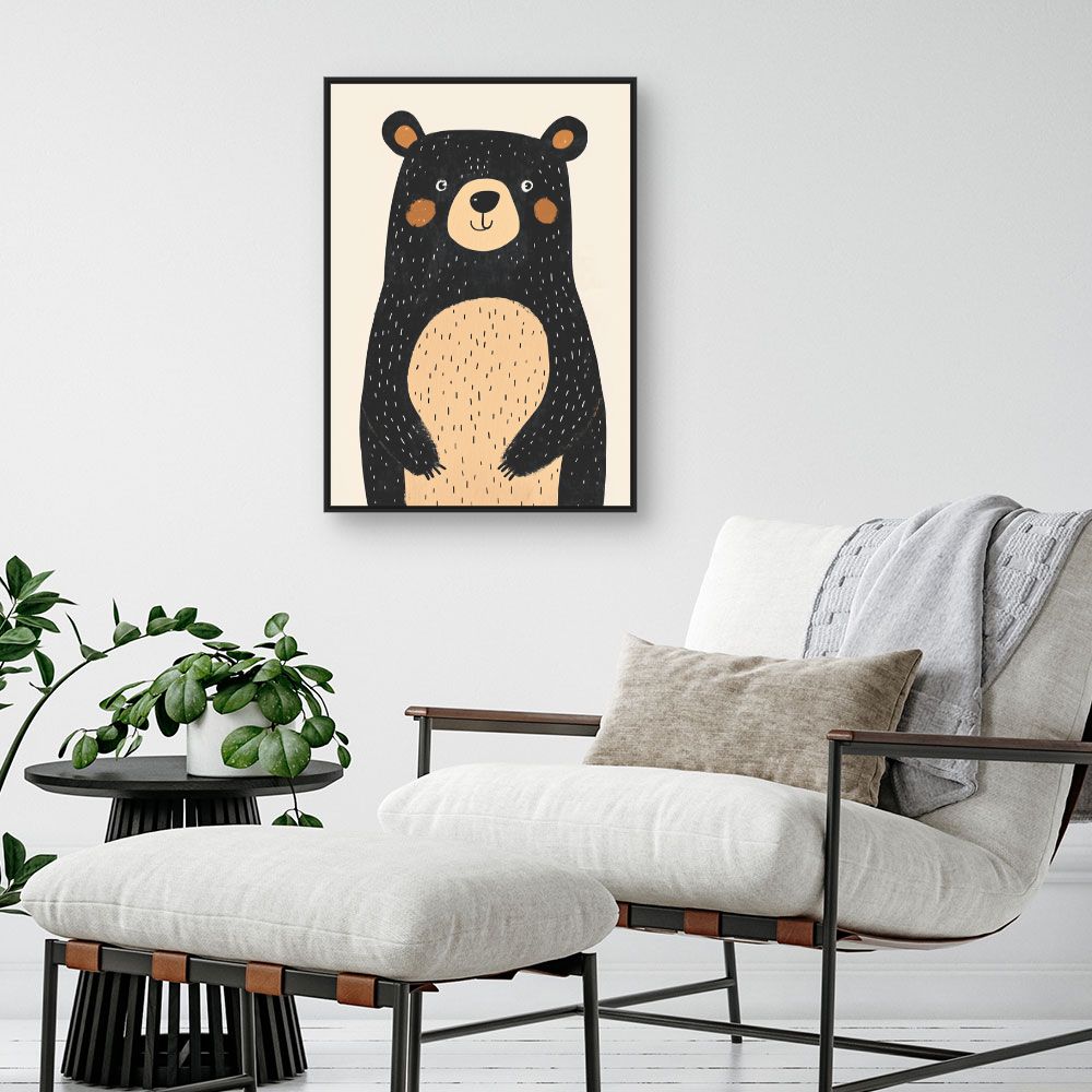 Tableau imprimé pour enfants 'Ours adorable'