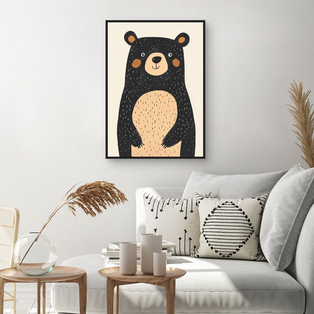 Tableau imprimé pour enfants 'Ours adorable'