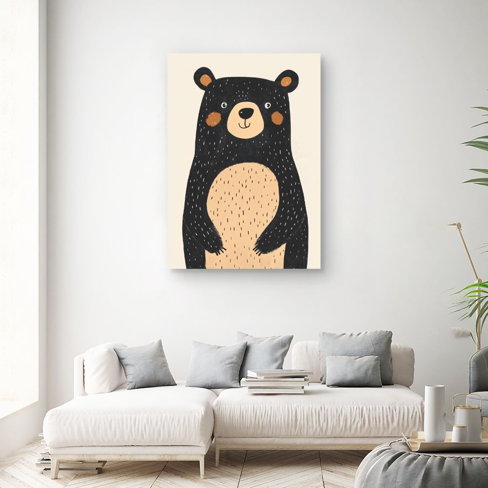 Tableau imprimé pour enfants 'Ours adorable'