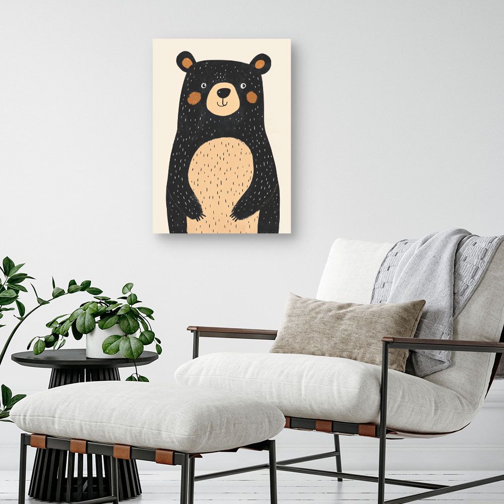 Tableau imprimé pour enfants 'Ours adorable'