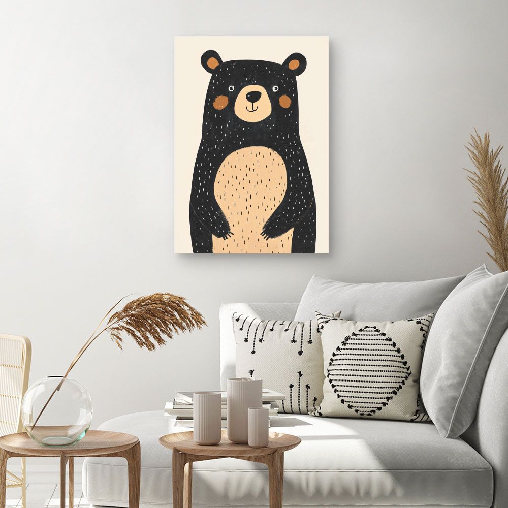 Tableau imprimé pour enfants 'Ours adorable'