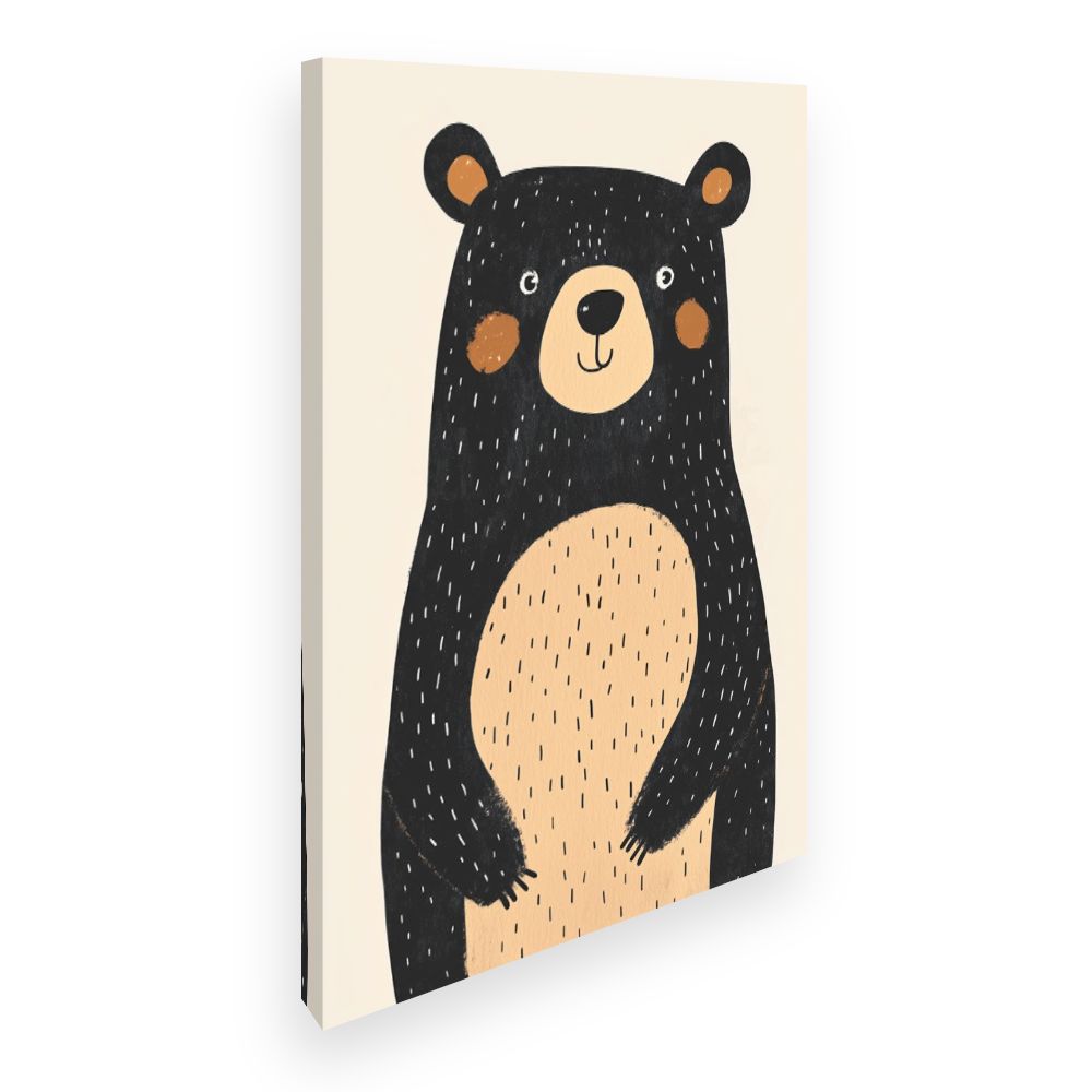 Tableau imprimé pour enfants 'Ours adorable'
