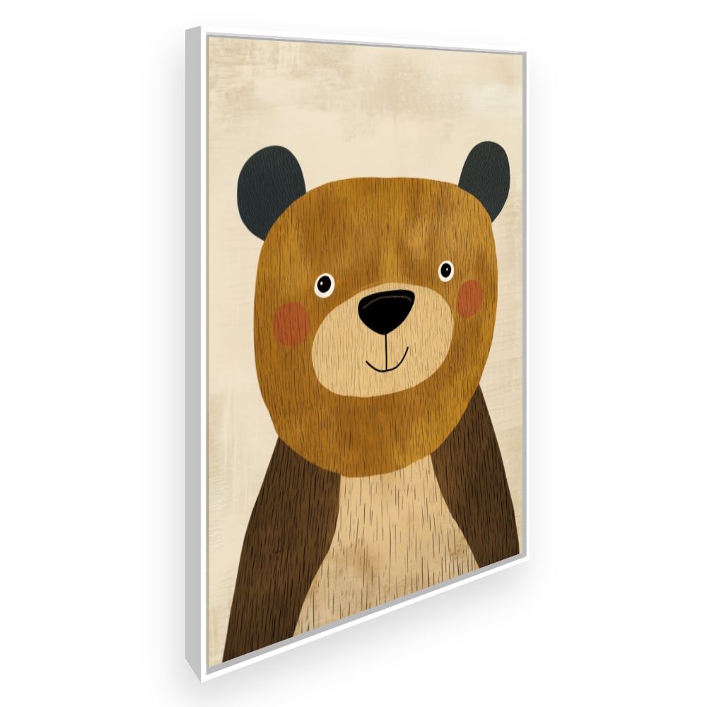 Tableau imprimé pour enfants 'Ours adorable'