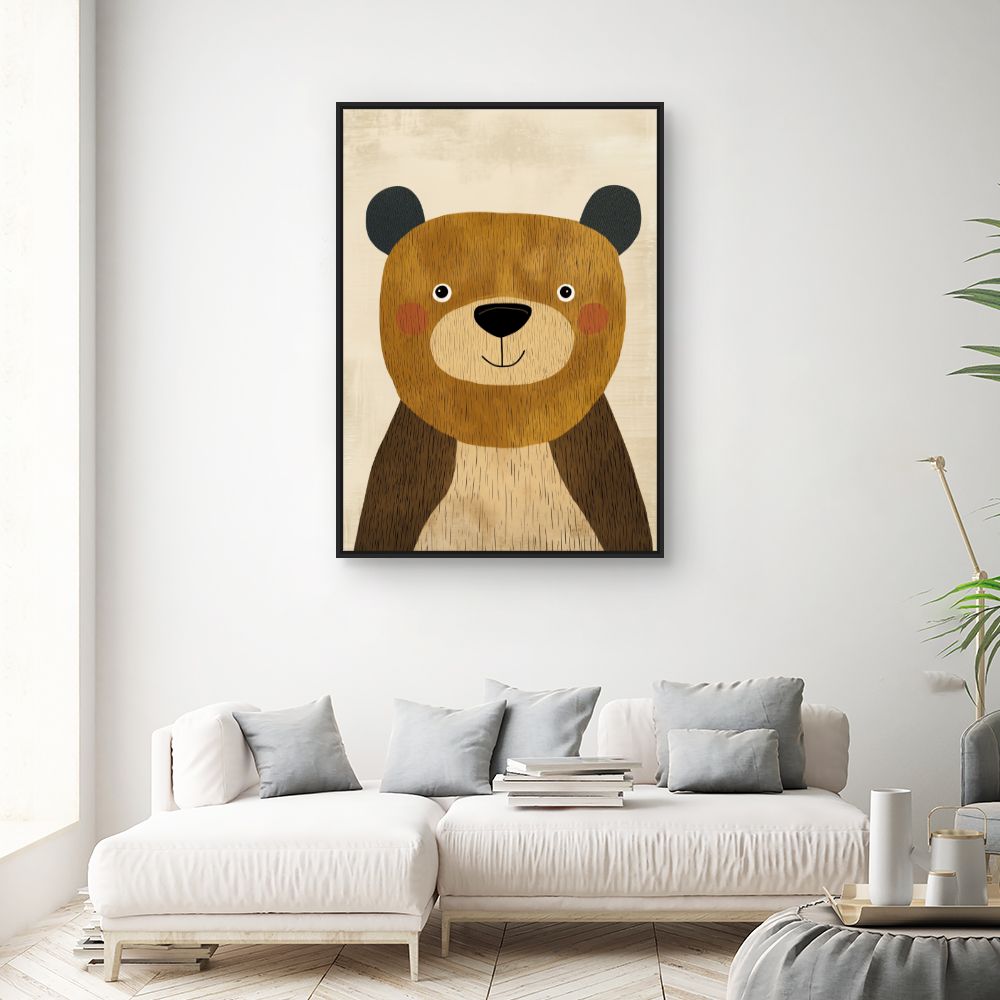 Tableau imprimé pour enfants 'Ours adorable'