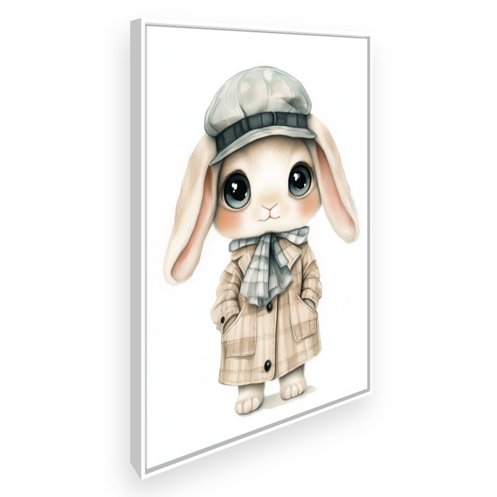 Tableau imprimé pour enfants 'Lapin élégant chic'
