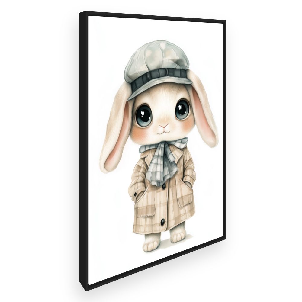Tableau imprimé pour enfants 'Lapin élégant chic'