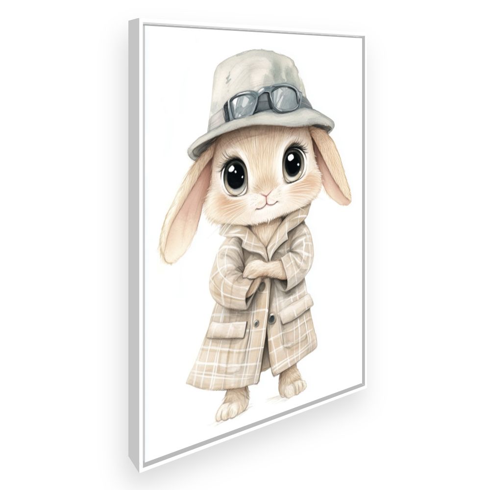 Tableau imprimé pour enfants 'Lapin stylé chic'