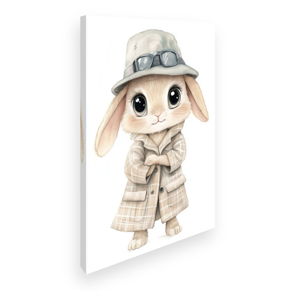 Tableau imprimé pour enfants 'Lapin stylé chic'