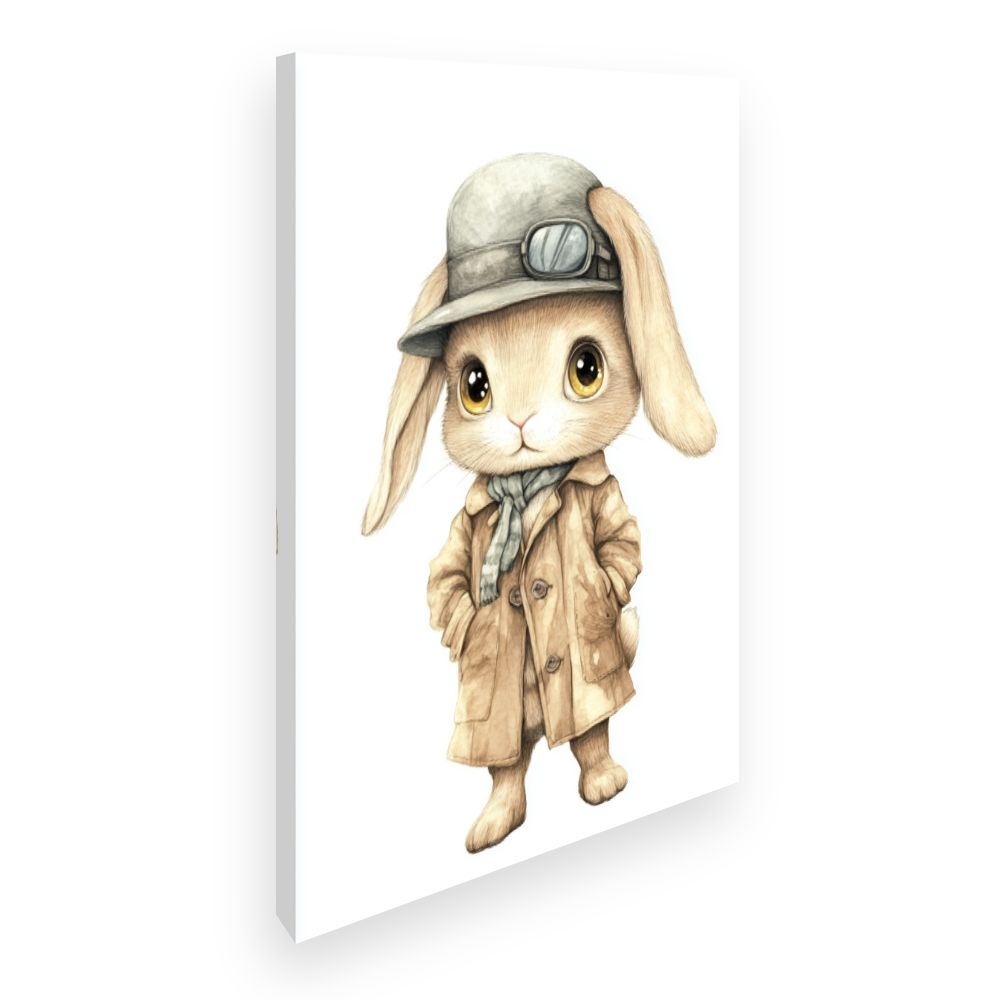 Tableau imprimé pour enfants 'Lapin élégant'
