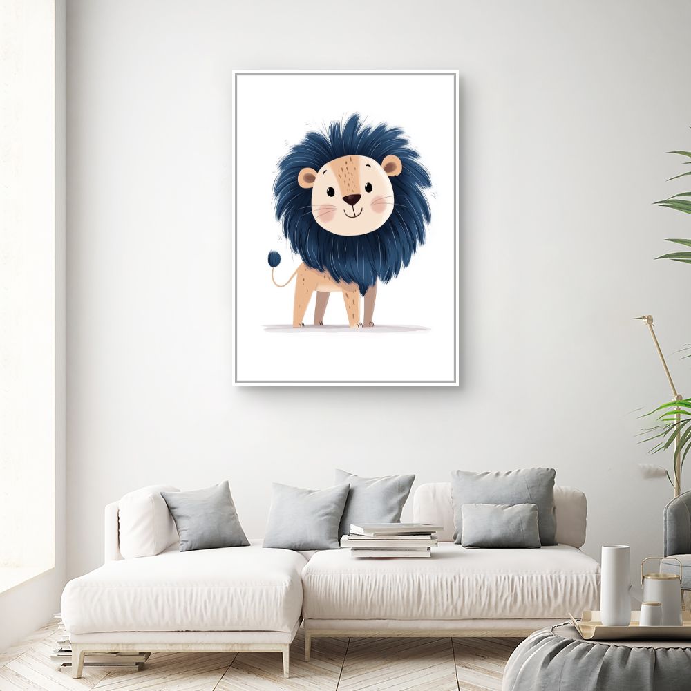 Tableau imprimé pour enfants 'Lion adorable'