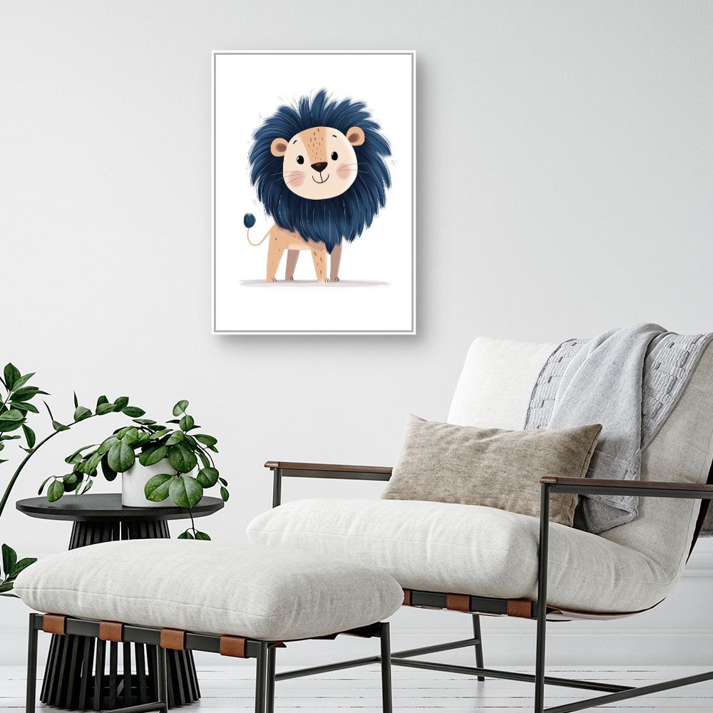 Tableau imprimé pour enfants 'Lion adorable'