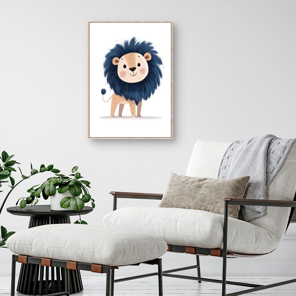 Tableau imprimé pour enfants 'Lion adorable'