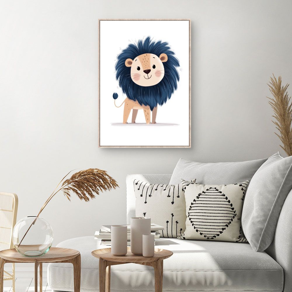 Tableau imprimé pour enfants 'Lion adorable'