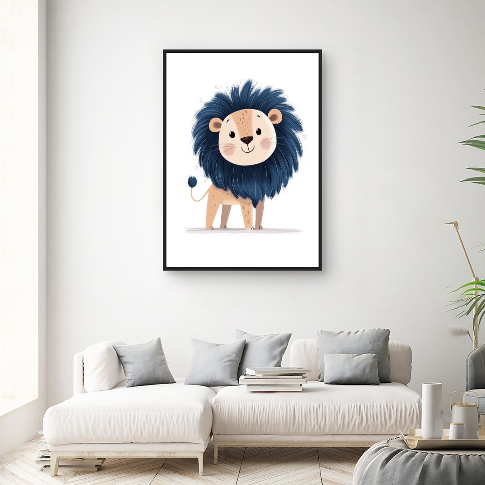 Tableau imprimé pour enfants 'Lion adorable'