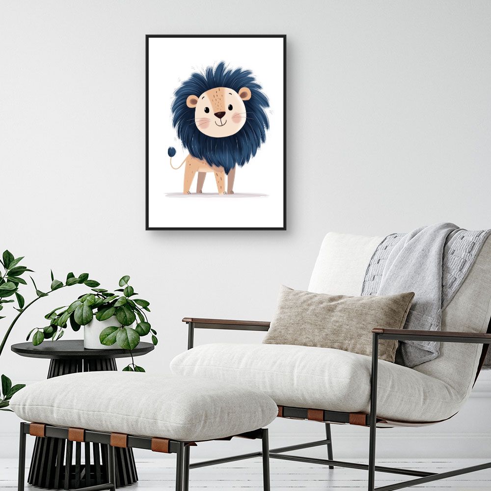 Tableau imprimé pour enfants 'Lion adorable'