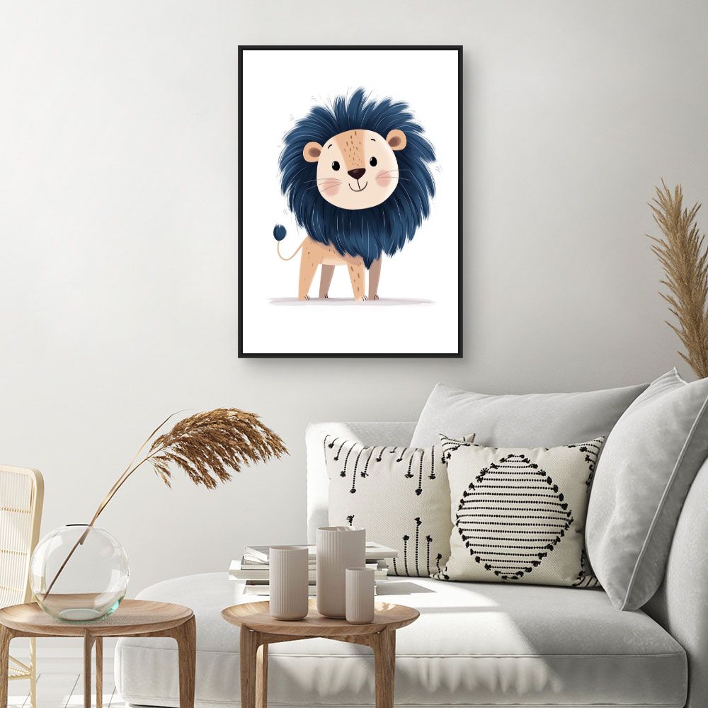 Tableau imprimé pour enfants 'Lion adorable'