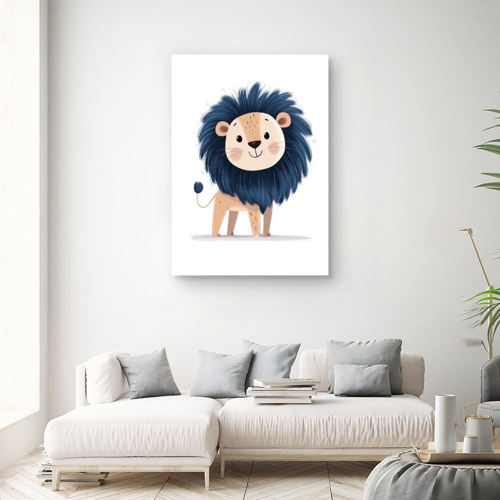 Tableau imprimé pour enfants 'Lion adorable'