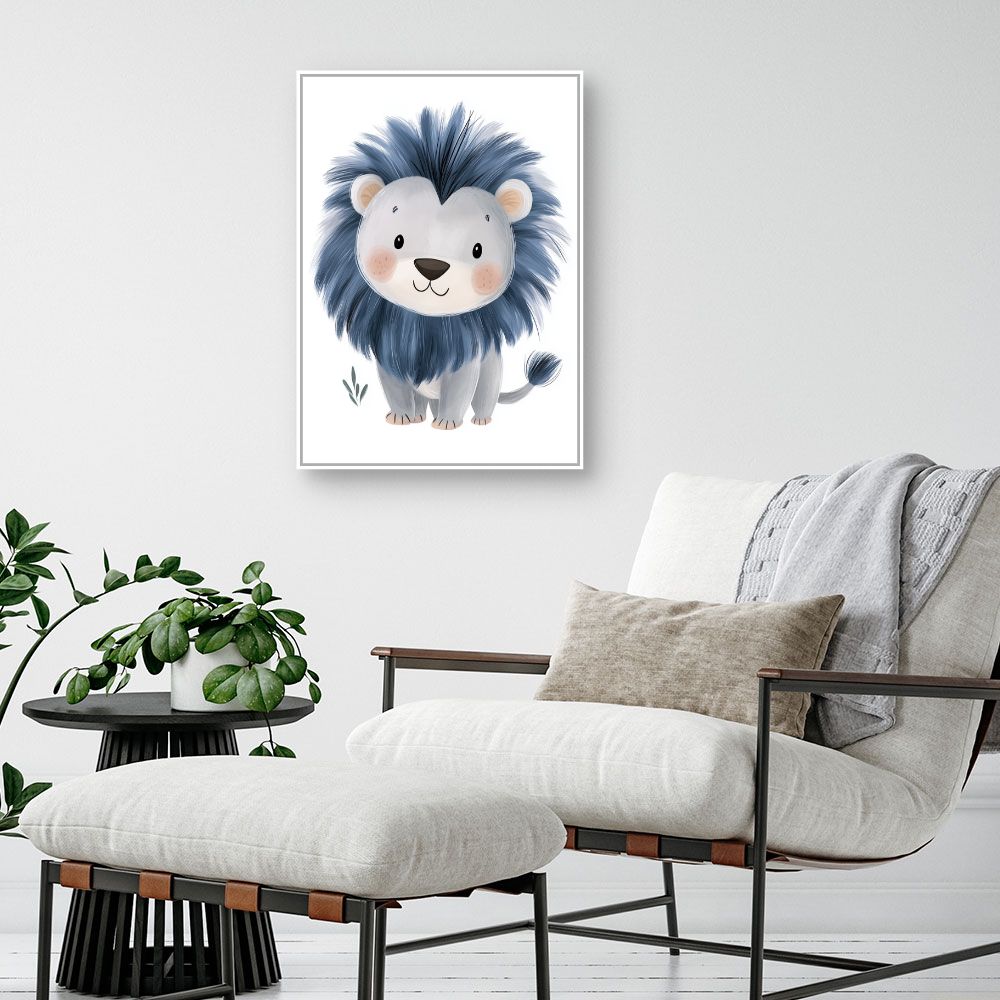 Tableau imprimé pour enfants 'Lion adorable'